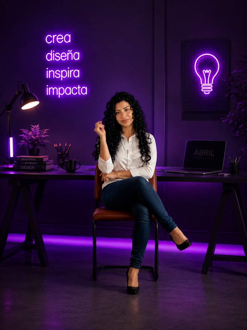 Directora creativa de Abril Estudio Creativo en el estudio